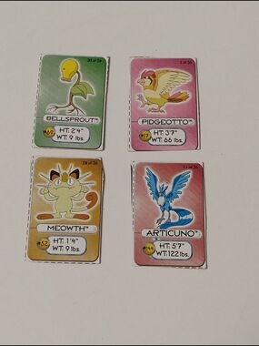 Pokemon 1998 Premium Lunchable Mini Cardboard Cutout Vintage Cards